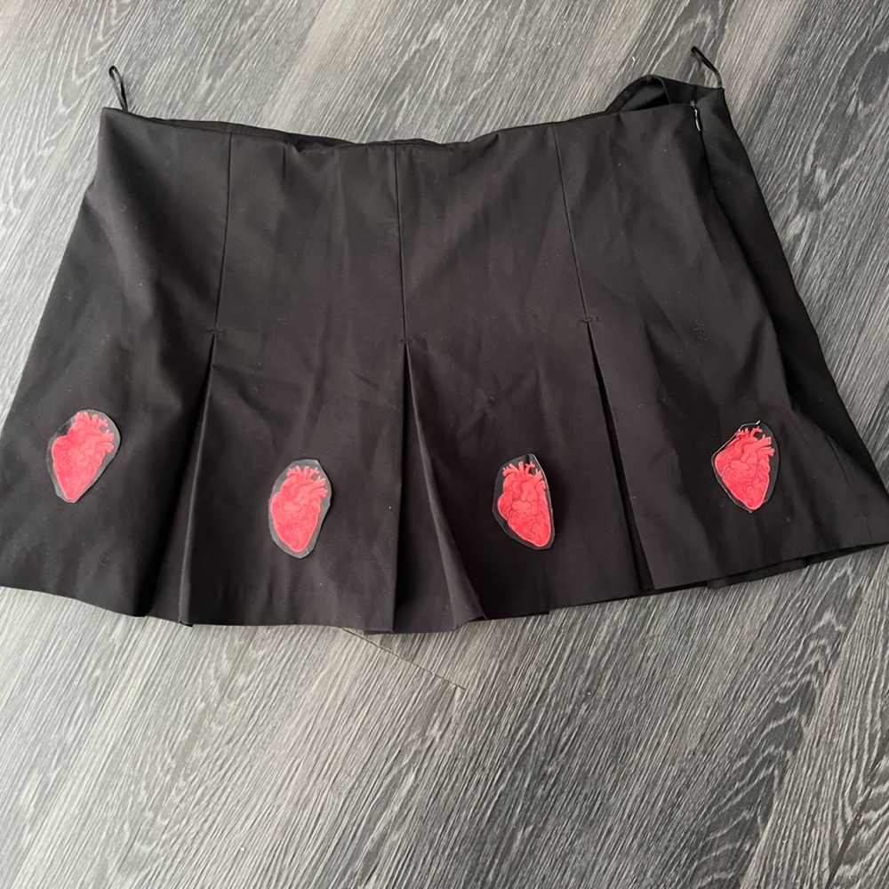 Anatomical Heart 🫀 Upcycled Zara Elegant Black mini Skirt XXL